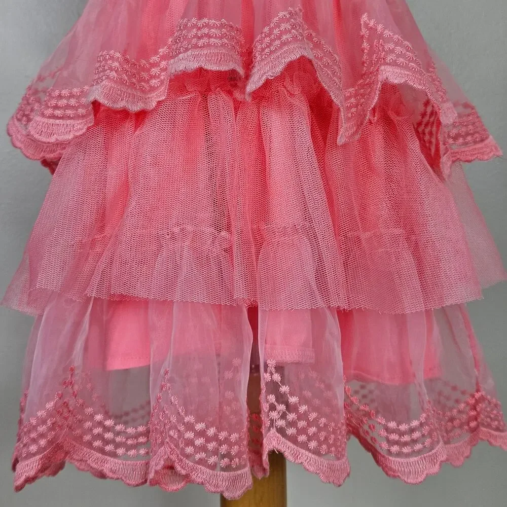 Matilda Jane Baby Tiered Tulle‎ Floral Dress Peach Pink | Toddler 12 - 18 Months